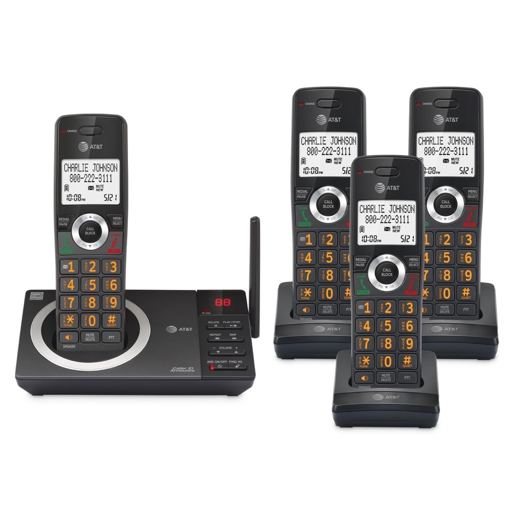 AT&T CL82418 4-Handset DECT 6.0 Cordless Phone System w/ Answering Machine